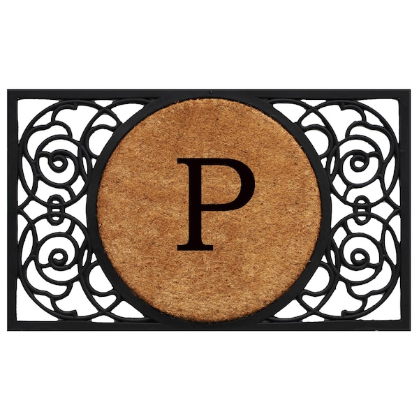 Calloway Mills Monogram Door Mat, Natural, Black, 22 in W x 36 in L 180032236P - main